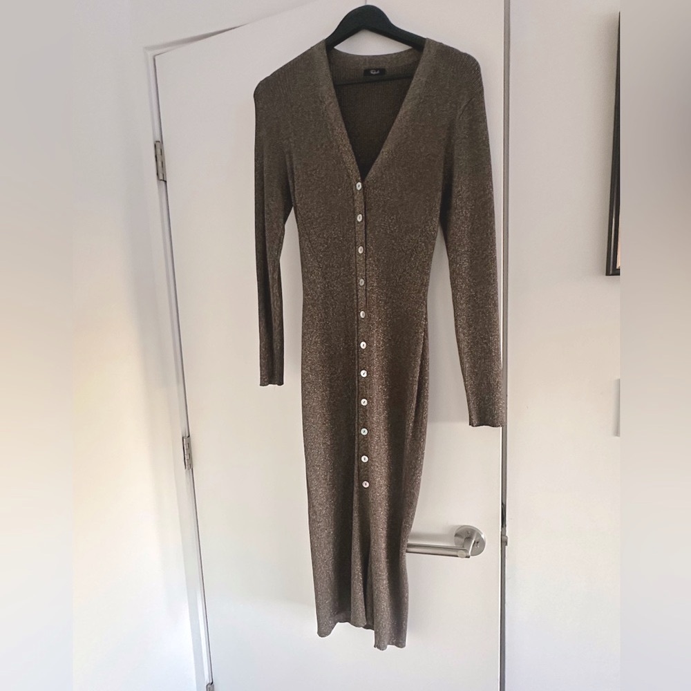 Rails Lorraine Dress In Gold Lurex Size M View 4